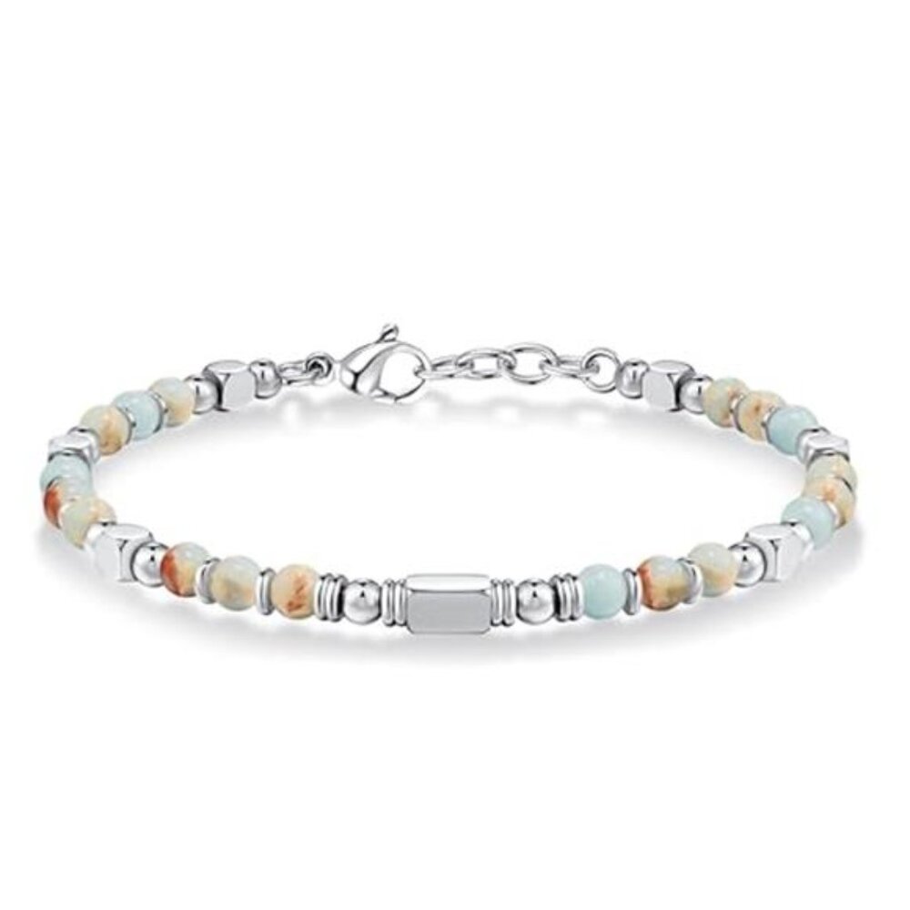 Women's Beaded Bracelet Silver and Gold Boho Bracelet